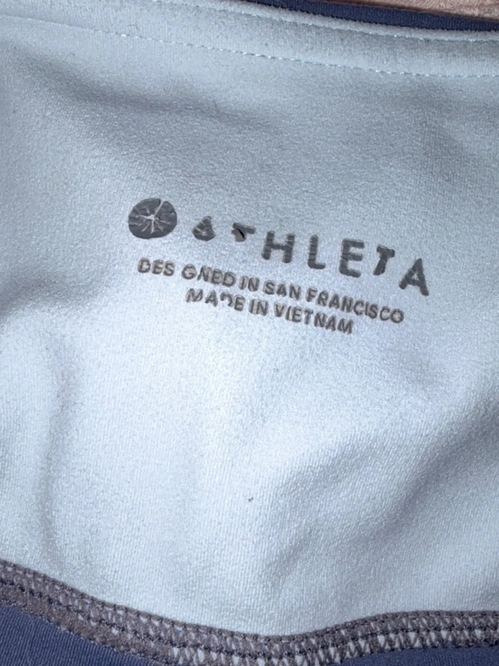 Athleta Navy and Light Gray Two-Tone Swim Leggings